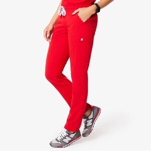 Figs Yola Skinny Scrub Pants in Winning Red Size LP